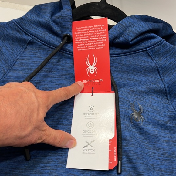 Spyder active pull over Blue sweatshirt, hoodie size small - Picture 8 of 10